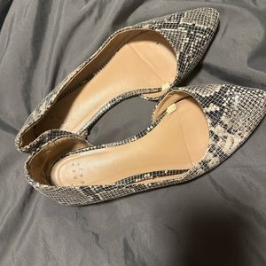 Snakeskin print flats